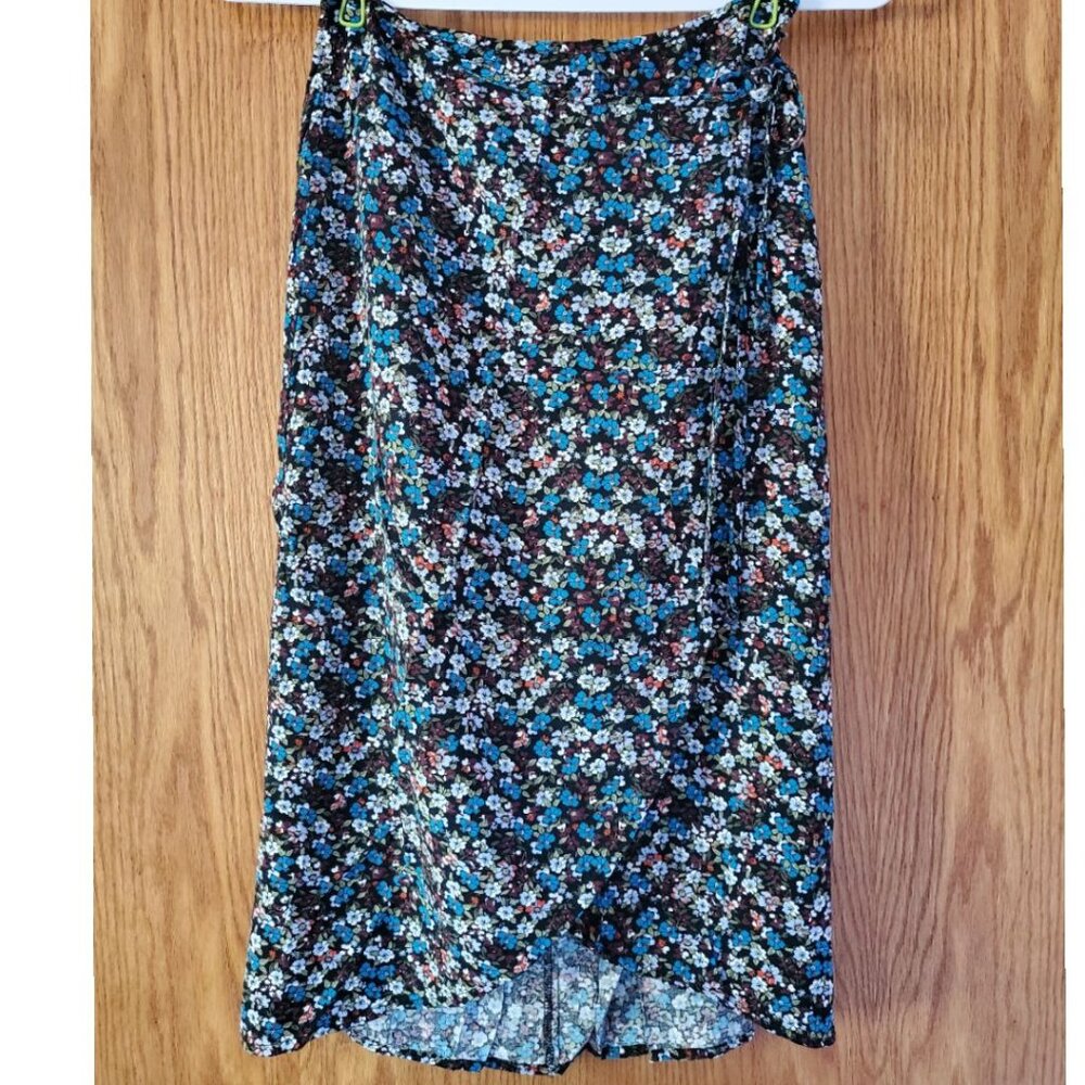Wild Fable Floral Midi Wrap Skirt